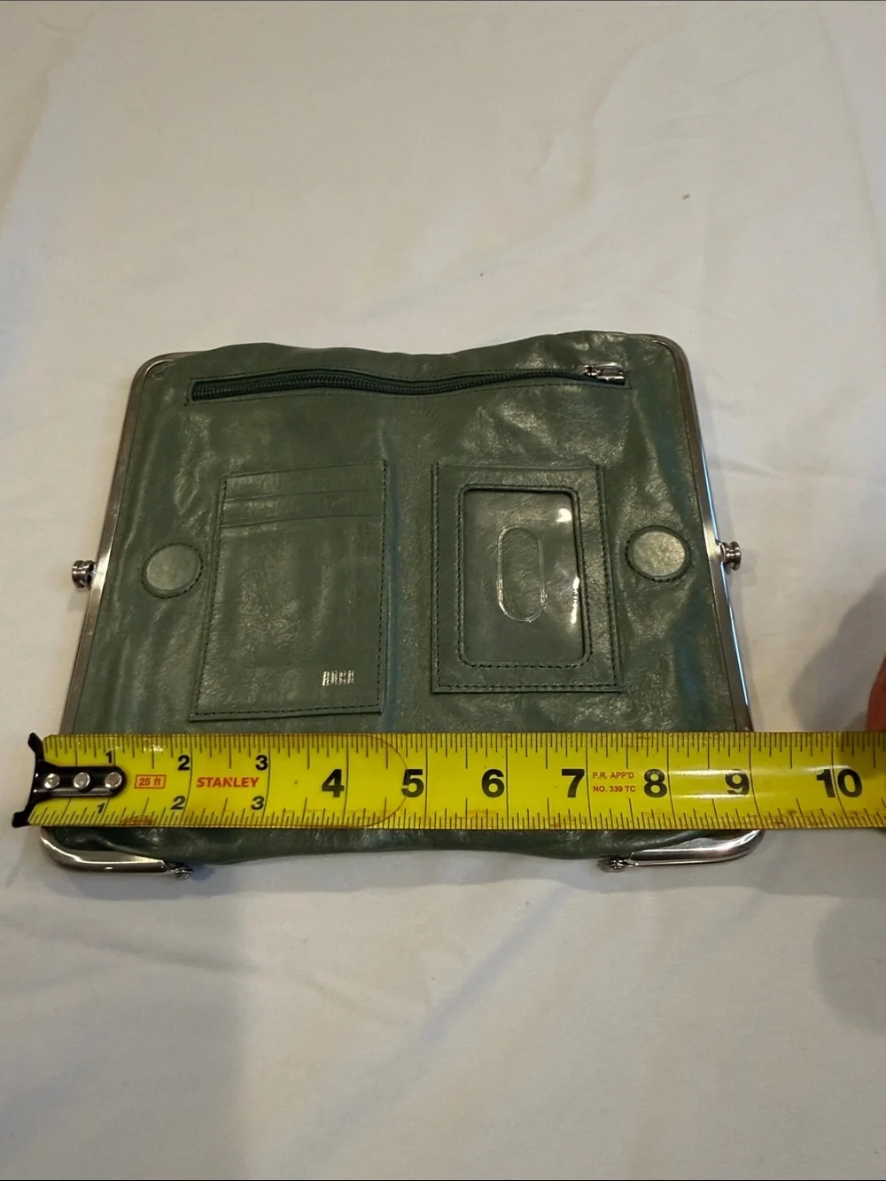 HOBO Leather Frame Clutch Wallet retro green classic